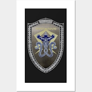 Stormfront (Shield moonsilver Celtic Rope on black leather) Posters and Art